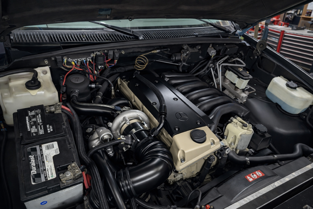 Custom turbo installation on a Mercedes platform